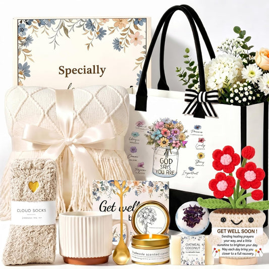 Amazon.com | Get Well Gifts for Women Care Package Feel Better Gifts Baskets After Surgery Cancer Patients Miscarriage for Sick Friend Chemo Encouraging Pamper Comfort Wellness Hug Box For Her Self Care With Mug: Coffee Cups & Mugs