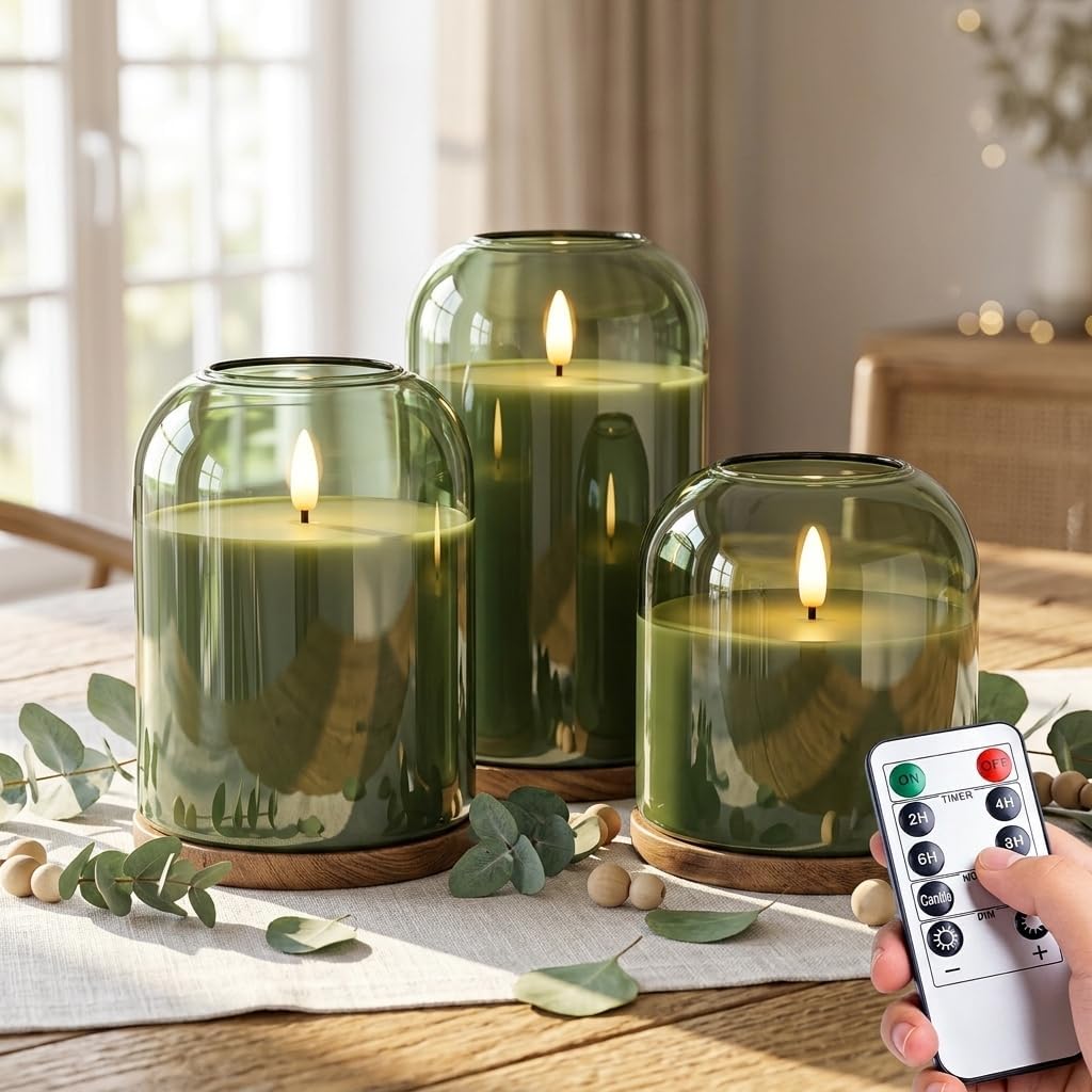 FLAME-LESS CANDLES SET OF 3