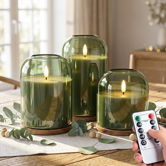 FLAME-LESS CANDLES SET OF 3