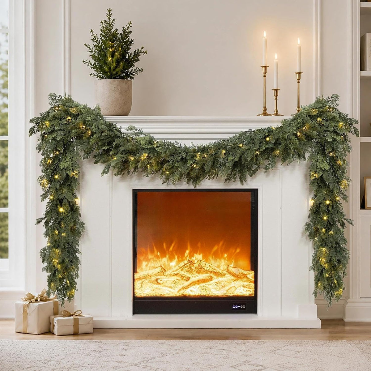 PRE LIT CHRISTMAS GARLAND
