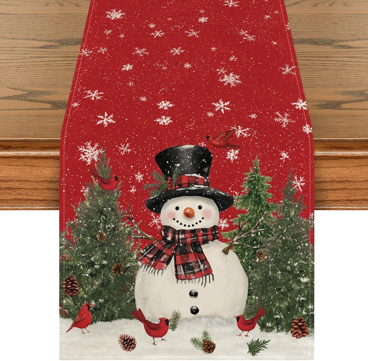 RED CHRISTMAS TABLE RUNNER