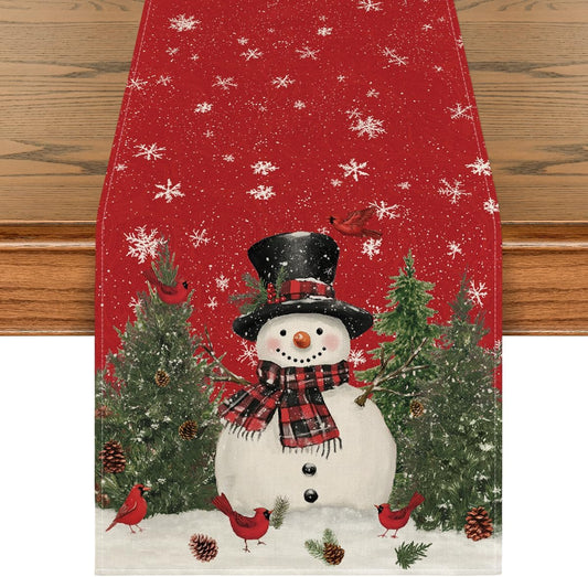 RED CHRISTMAS TABLE RUNNER