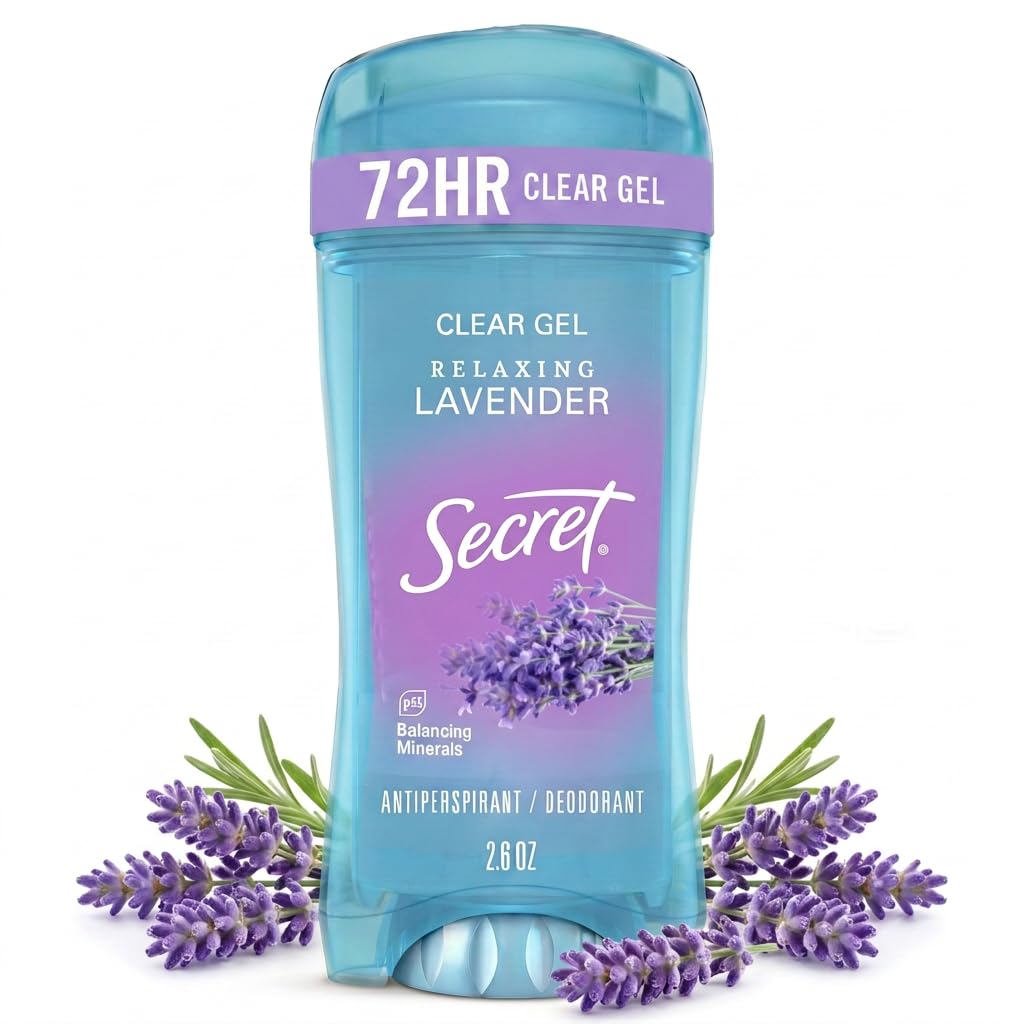Amazon.com : Secret Fresh Antiperspirant Deodorant for Women, 72hr Breathable Sweat & Odor Protection, Instant Freshness & Gentle, PH Balancing Minerals, Clear Gel, Relaxing Lavender Scent, 2.6 oz : Secret Clear Gel : Beauty & Personal Care