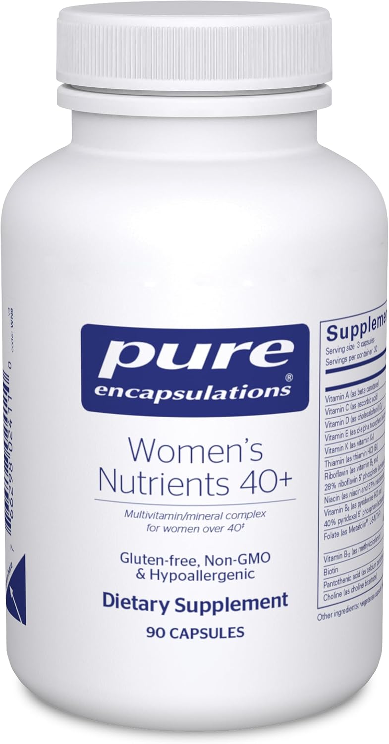 Amazon.com: Pure Encapsulations Women's Nutrients 40+, 180 Capsules | Multivitamin for Women Over 40 to Support Urinary Tract Health, Breast Cell Health and Eye Integrity*, Vitamin C and E : Health & Household