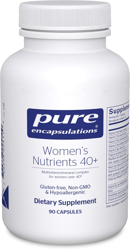 Amazon.com: Pure Encapsulations Women's Nutrients 40+, 180 Capsules | Multivitamin for Women Over 40 to Support Urinary Tract Health, Breast Cell Health and Eye Integrity*, Vitamin C and E : Health & Household