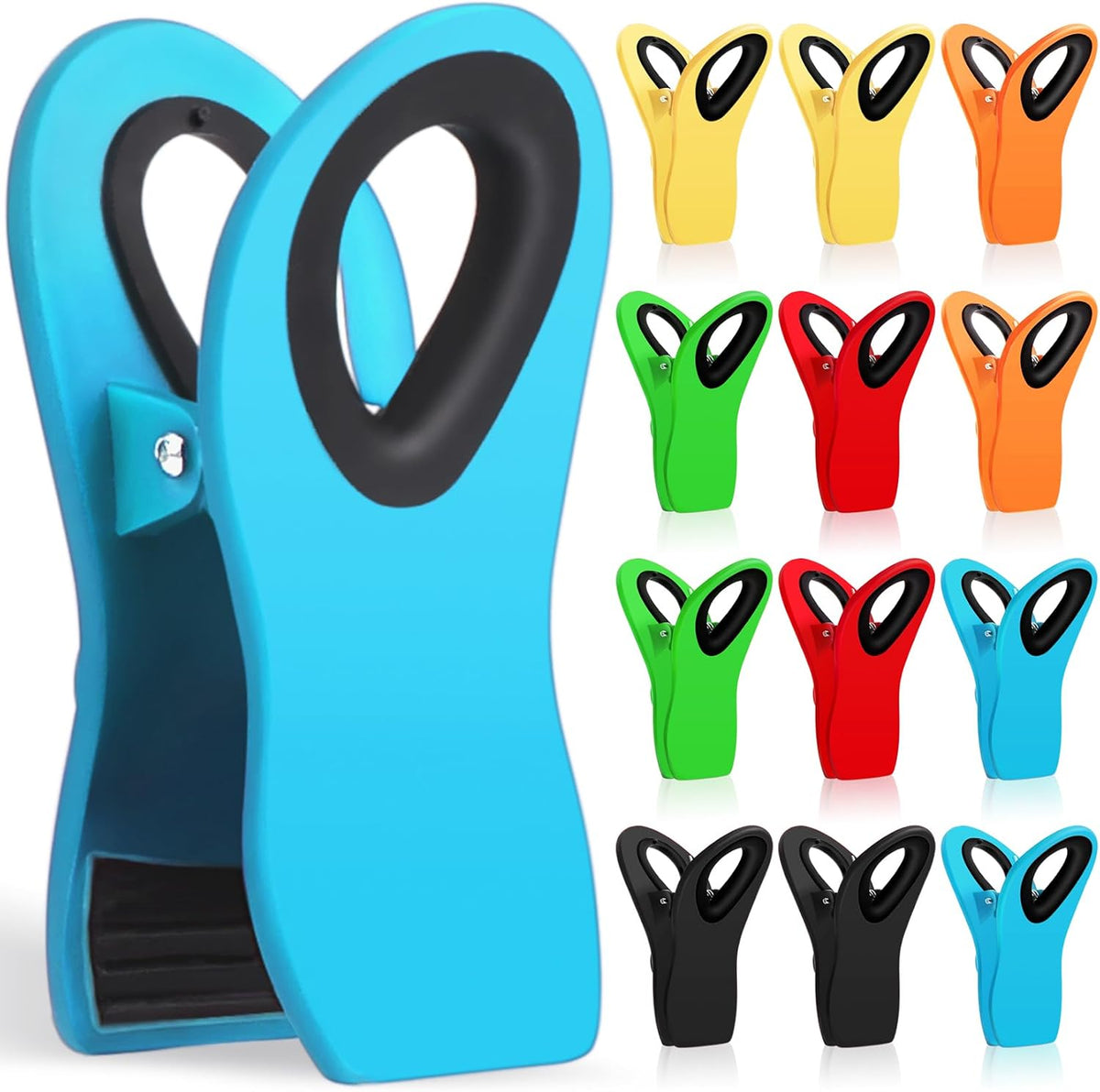 Amazon.com : JETMORE 12 Pack Chip Clips Bag Clips, Magnetic Bag Clip for Food Storage | Heavy duty, plastic food clip for chips, snack, refrigerator, garden, sewing, fabric, clothes pins : Office Products
